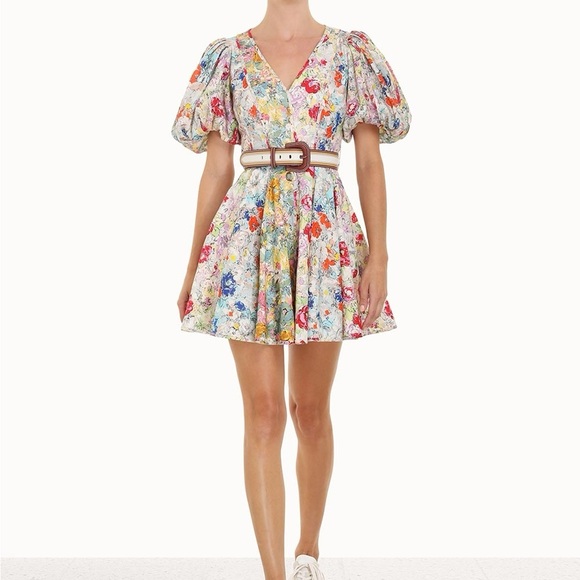 Zimmermann clover panelled mini dress New! size 4 including the belt - Picture 6 of 16